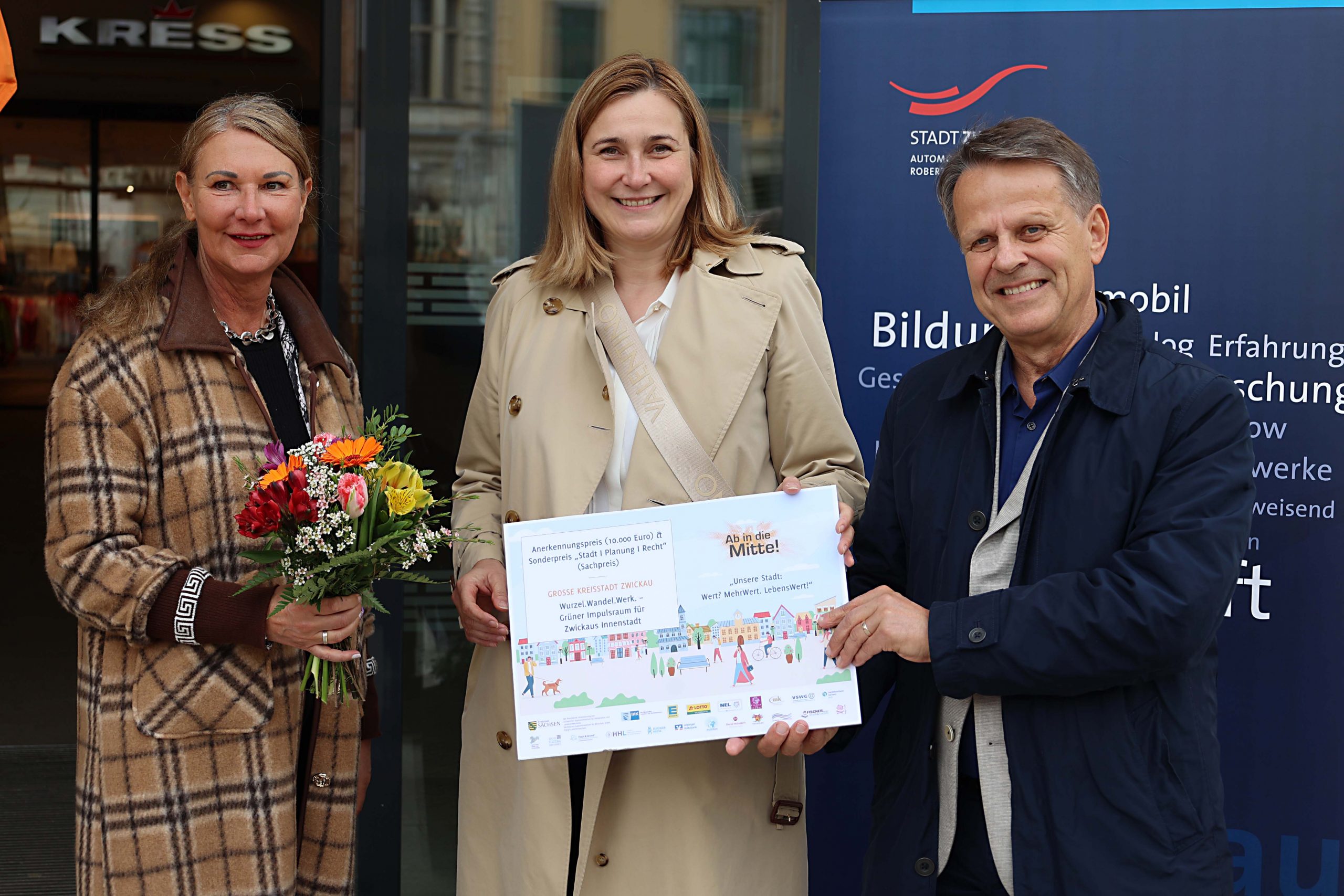 Zwickau Ab in die Mitte Sonderpreis Oberbürgermeisterin Constance Arndt Baubürgermeisterin Silvia Queck Büro für Städtebau GmbH Chemnitz Thomas Naumann